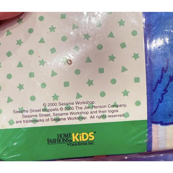 Vintage‎ Sesame Street Twin Sheet Set 2000 Elmo Cookie Monster My Neighborhood - Picture 7 of 9